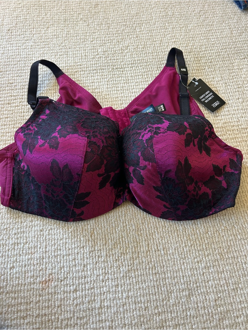 torrid Wine and Black Lace Full-Coverage Bra